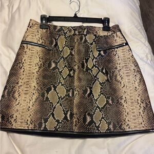 I.AM.GIA Snake Print Mini Skirt - Brown & Beige